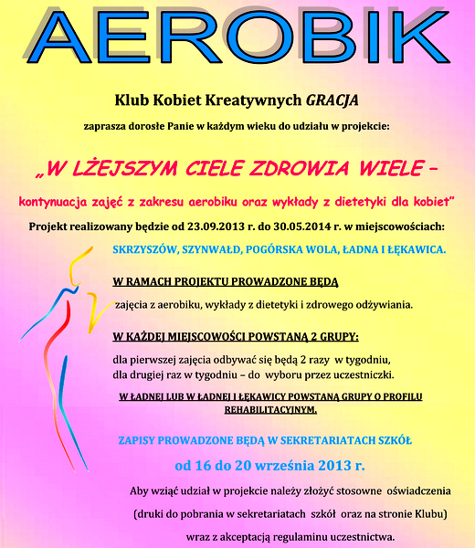 Aerobik. Klub Kobiet Kreatywnych GRACJA